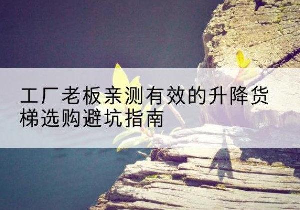 浮山升降货梯怎么选-工厂老板亲测有效的升降货梯选购避坑指南